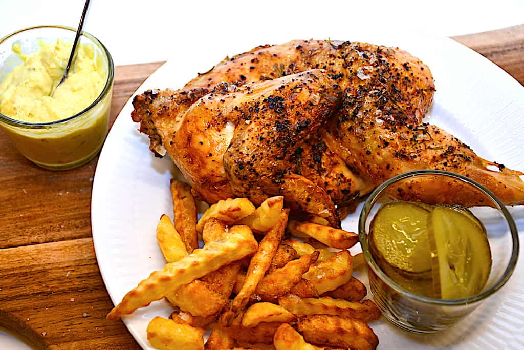 Grillkylling med pommesfrites