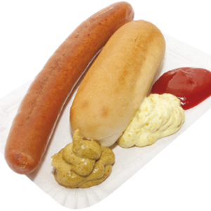 Ristet Pølse med brød
